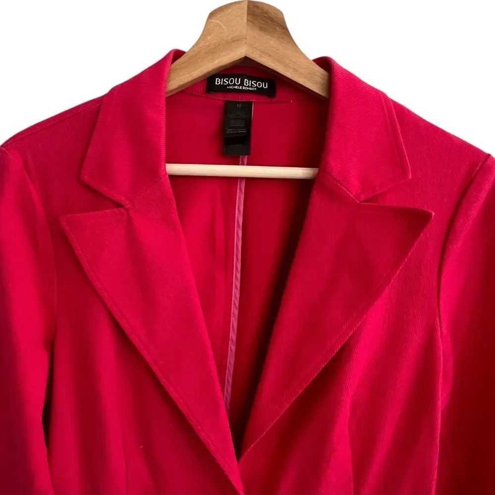 Bisou Bisou Womens Y2K Pink Blazer Size 12 Career Office Siren Legally Blond 90s